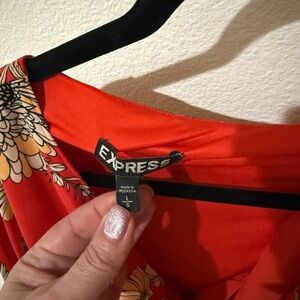 Express Floral Orange Dress